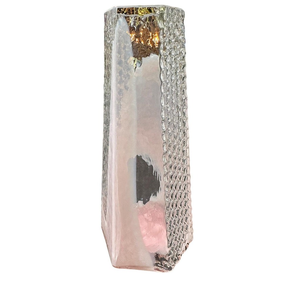 Matt Kolbrener - New Hand Blown BB Vase Pink Crystal Splash OOAK Signed & Dated
